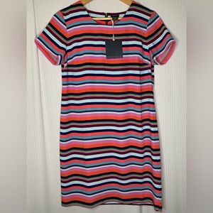 Paraphrase - Multicolour Striped 70’s Style Short Sleeve Midi Dress - Size 4